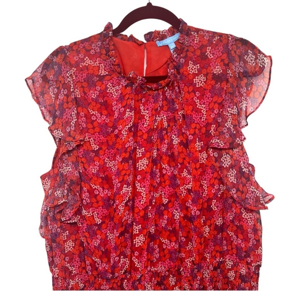 Draper James NWT Kacey Faux Wrap Ditsy Floral Raspberry Pink Dress Women’s XXL - Picture 6 of 12